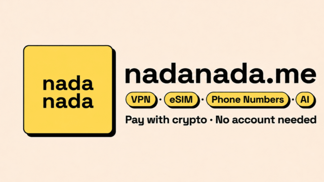 Official nadanada visual for VPN, eSIM, phone-number and AI services