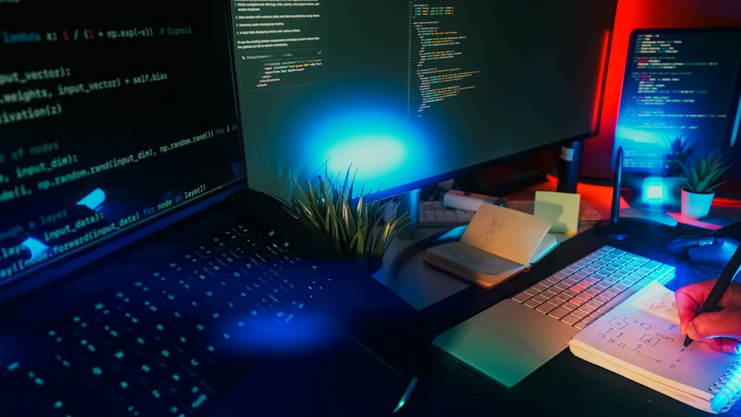 Software developer workspace for an AI coding tools comparison